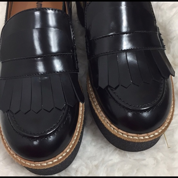 Flamingos Wellington patent Leather Fringe Platform Loafer size 6 - Picture 3 of 8